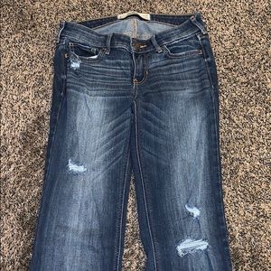 Hollister straight leg jeans with distressing